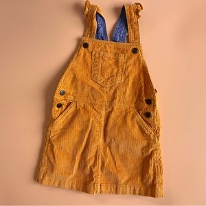 Toddler corduroy overall dress in golden yellow by baby gap